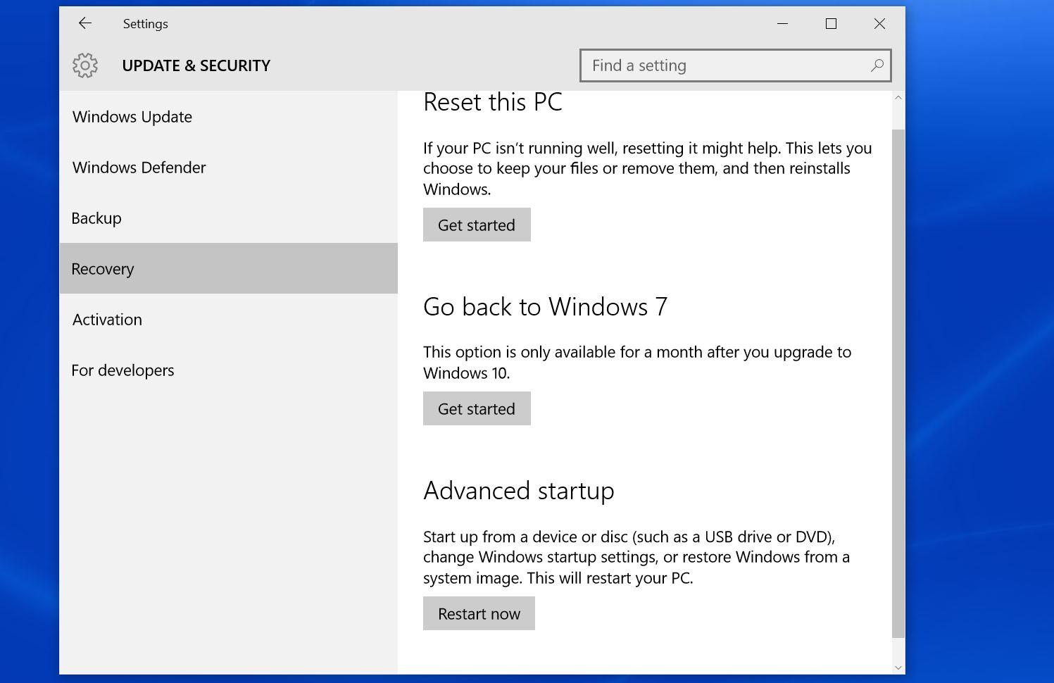 Windows 10 recovery activation key