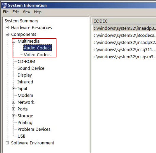 List installed codecs windows 10 download